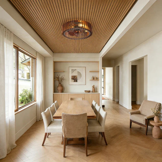 Wooden Ceiling Fan with Lights
