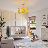 20" Indoor Gold Shade Clear Blade Low Profile Modern Acrylic Ceiling Fan with Light And Remote Control