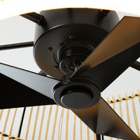 20" Bohemian-Style Rattan Ceiling Fan (with Light and Remote Control) — Supports LED Dimming and Smart App Control; Semi-Flush Mount Design, Suitable for Bedrooms and Living Rooms.