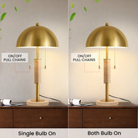 23" Gold Modern Two-Light Table Lamp