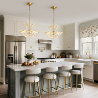 Ribbed Glass Petal Empire Chandelier