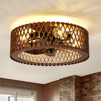 20'' Ceiling-Mounted Wooden Ceiling Fan with Light