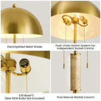 23" Gold Modern Two-Light Table Lamp
