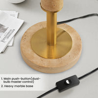 23" Gold Modern Two-Light Table Lamp