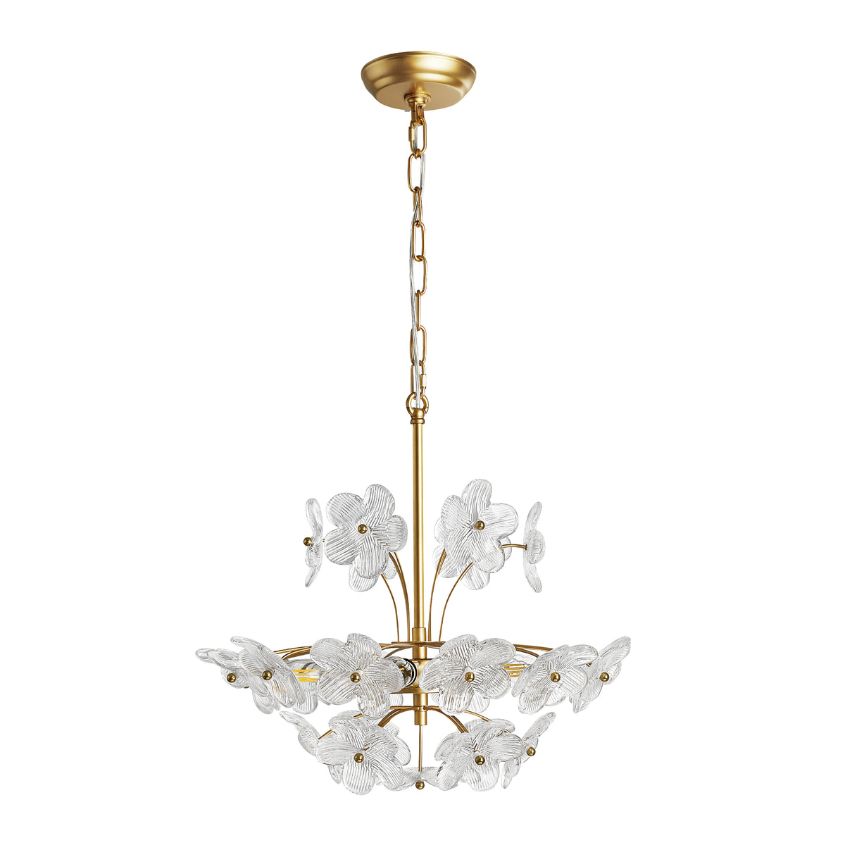 Ribbed Glass Petal Empire Chandelier