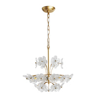 Ribbed Glass Petal Empire Chandelier