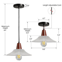 Transparent Disc-Shaped Glass Pendant Light