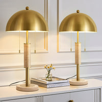 23" Gold Modern Two-Light Table Lamp