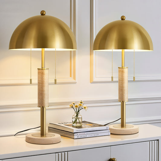 23" Gold Modern Two-Light Table Lamp