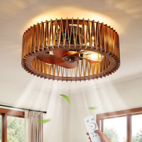 20" Flush Mount Ceiling Fan with Light