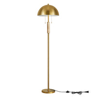 Dual Head Floor Lamp with Dome Shades