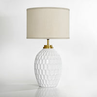 25.4" Modern Ceramic Table Lamp with Switch and Linen Shade