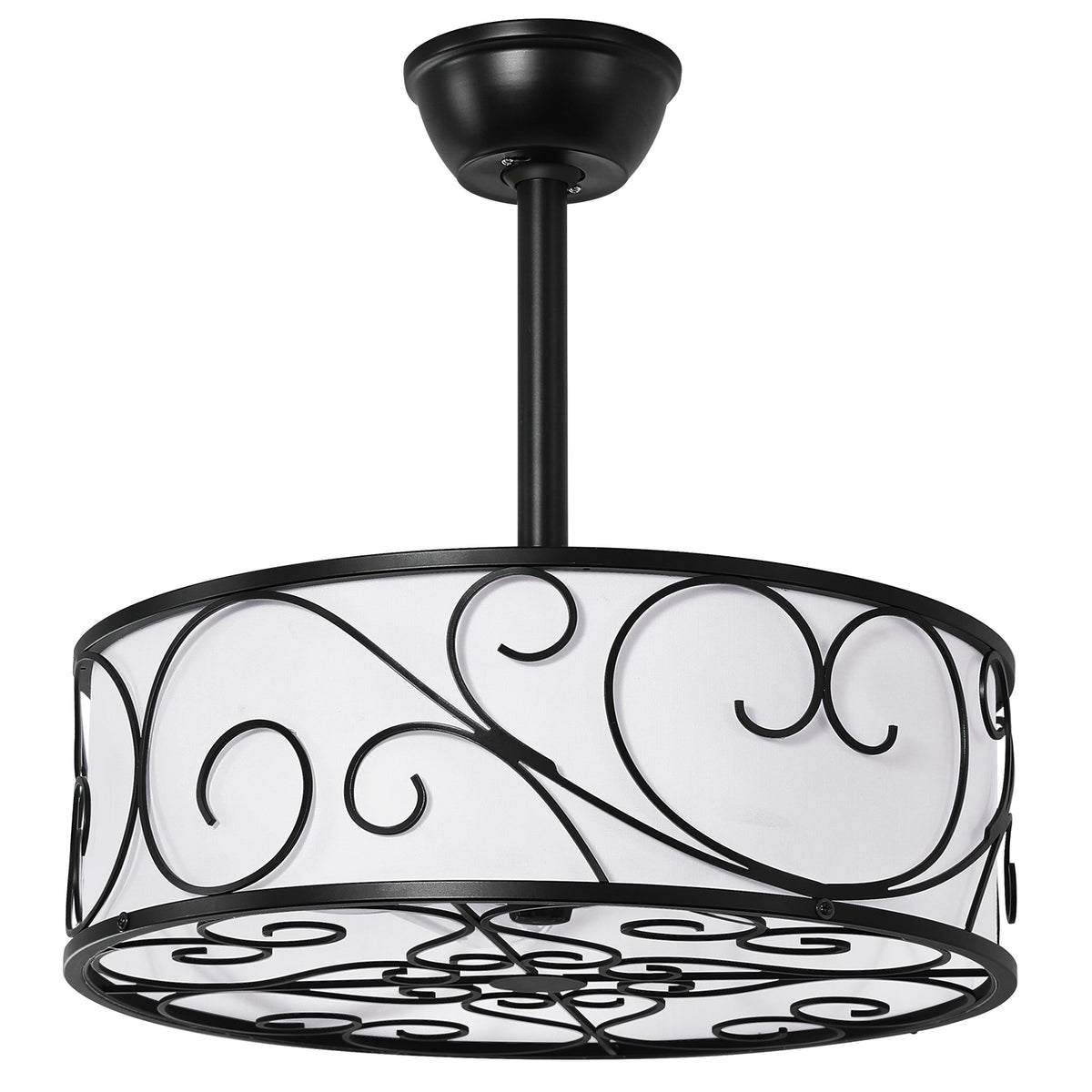 Semi Flush Ceiling Fan with Lantern Style Light