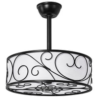 19" Semi-Flush Mount Ceiling Fan with Lantern-Style Light
