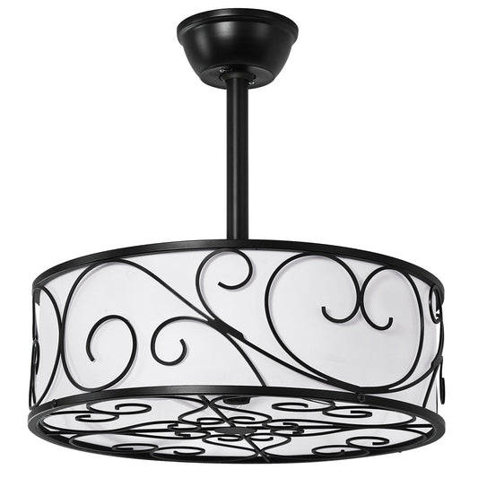 Semi Flush Ceiling Fan with Lantern Style Light