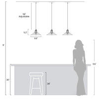 Transparent Disc-Shaped Glass Pendant Light