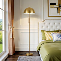 Dual Head Floor Lamp with Dome Shades