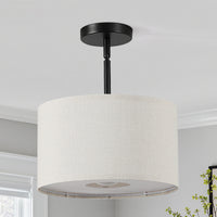 60-Watt Cylindrical Fabric Pendant Light