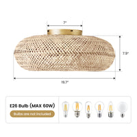 Rattan Caged Ceiling Fan Light