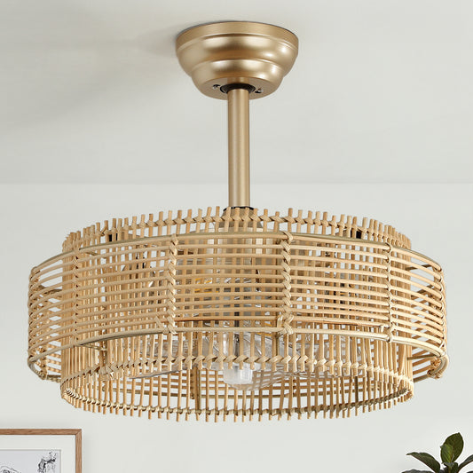 19" Indoor Gold Ceiling Fan (with Light and Remote Control)