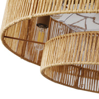 20" Barby Boho Ceiling Fan with Rattan Light Shades & Remote Control