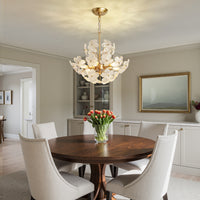 Ribbed Glass Petal Empire Chandelier