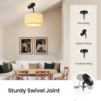 60-Watt Cylindrical Fabric Pendant Light