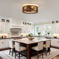 20'' Ceiling-Mounted Wooden Ceiling Fan with Light