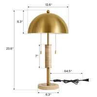 23" Gold Modern Two-Light Table Lamp