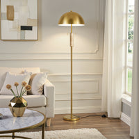 Dual Head Floor Lamp with Dome Shades