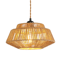 Bohemian 11.8-inch rattan pendant light, dimmable, comes with 23 feet of cord.