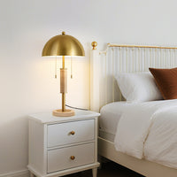 23" Gold Modern Two-Light Table Lamp