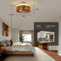 20" Flush Mount Ceiling Fan with Light