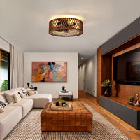 20'' Ceiling-Mounted Wooden Ceiling Fan with Light