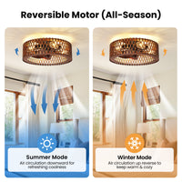 20'' Ceiling-Mounted Wooden Ceiling Fan with Light