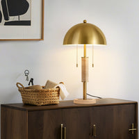 23" Gold Modern Two-Light Table Lamp
