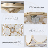 19.7'' Modern Minimalist Ceiling Fan with Light
