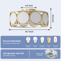 19.7'' Modern Minimalist Ceiling Fan with Light