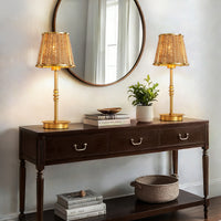 18" Modern Rattan Table Lamp (Dimmable)