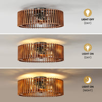 20" Flush Mount Ceiling Fan with Light