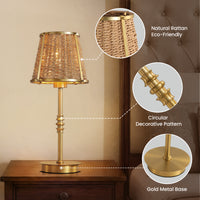 18" Modern Rattan Table Lamp (Dimmable)