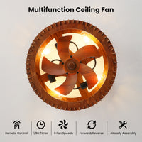 20" Flush Mount Ceiling Fan with Light