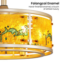 20" Indoor Gold Shade Clear Blade Low Profile Modern Acrylic Ceiling Fan with Light And Remote Control