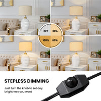 25.4" Modern Ceramic Table Lamp with Switch and Linen Shade