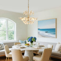 Ribbed Glass Petal Empire Chandelier