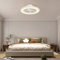 20" Smart Indoor White Flush Mount Dimmable LED Modern Ceiling Fan With 1000+RGB Ambient Light APP/Remote Control