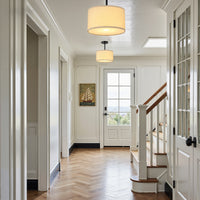 60-Watt Cylindrical Fabric Pendant Light