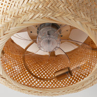 Rattan Caged Ceiling Fan Light