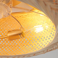 Rattan Caged Ceiling Fan Light