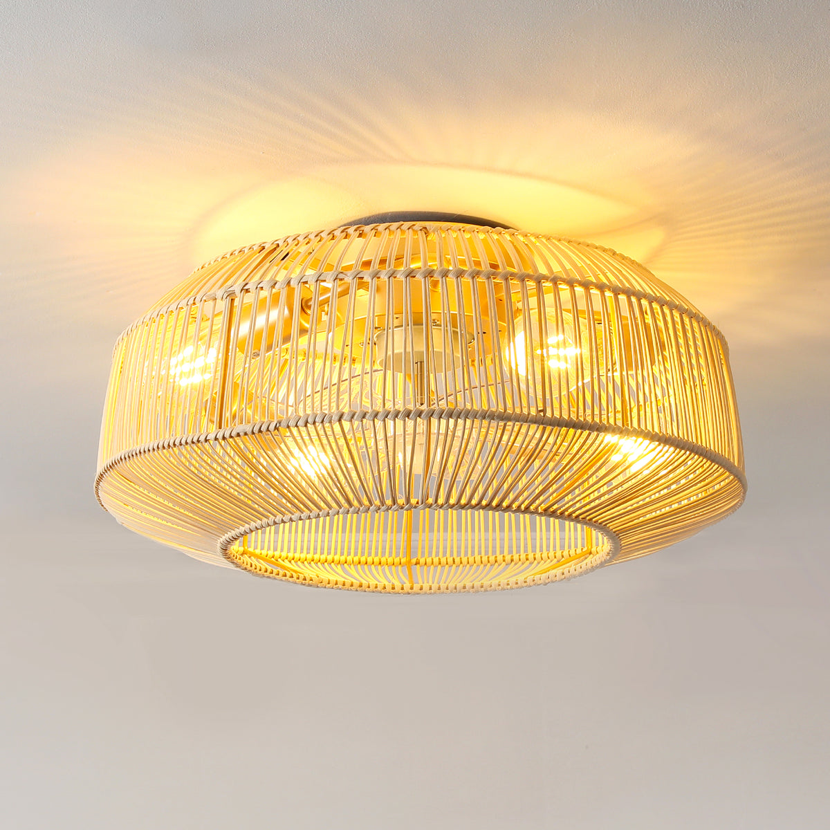 Woven Cage Ceiling Fan Light